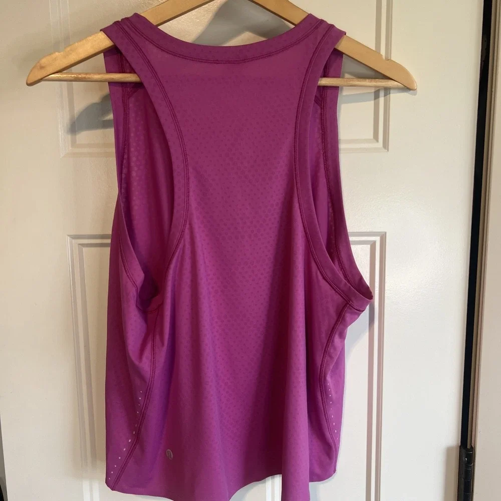 Lululemon Tank Top Womens 10 Pink Running Reflective Light